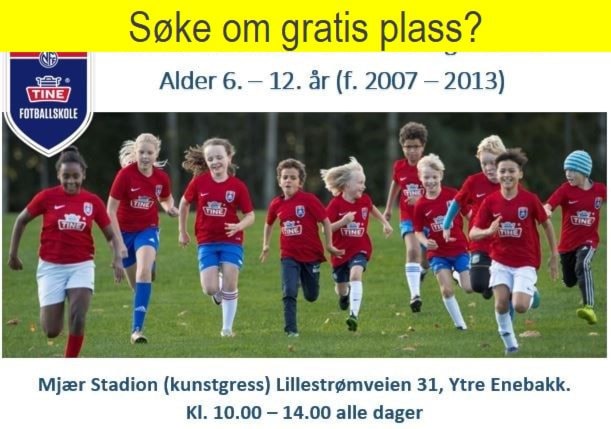 Søke om gratis plass på Driv IL Tine Fotballskole 2019?